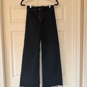 Zara Black Flare Wide-Leg Jeans